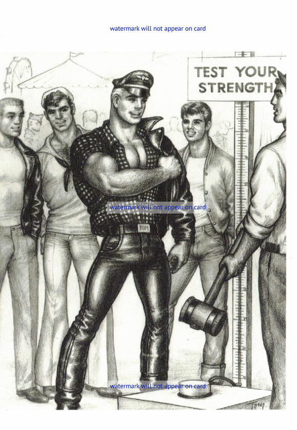 POSTCARD / Tom of Finland / Test your strength