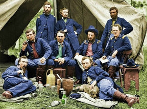 POSTCARD / Civil War soldiers at rest, 1863 / George Custer / John GIBSON