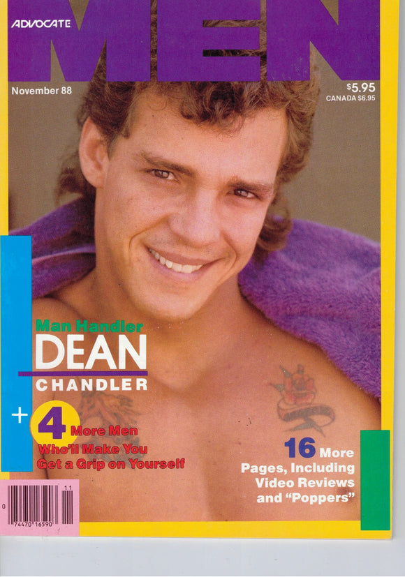 ADVOCATE Men / 1988 / November / Dean Chandler / Jon Vincent / Daniel Santero / Eddie Dillon / Kristen Bjorn /  Jerry Mills