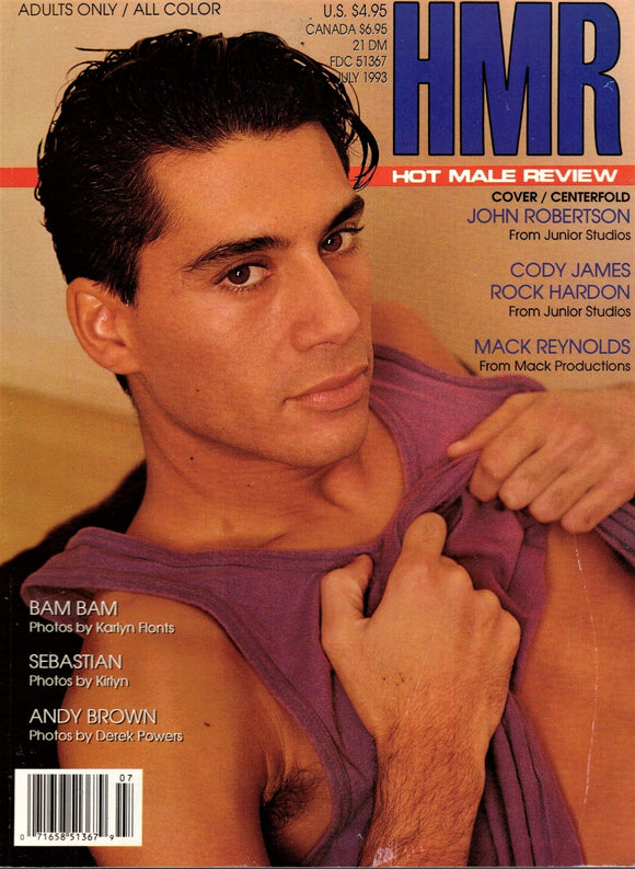 Hot Male Review / 1993 / July / Bam Bam / Andy Brown / Cody James / Mack Reynolds / John Robertson