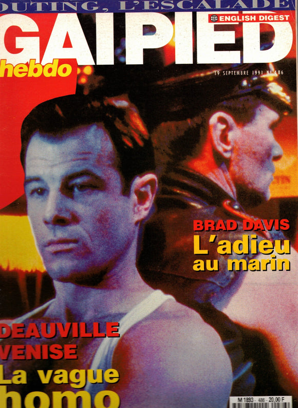 GAI PIED HEBDO FRANCE Magazine / 1991 / Septembre / No. 486 / Brad Davis / Keanu Reeves / Gus Van Sant / Boy George / River Phoenix