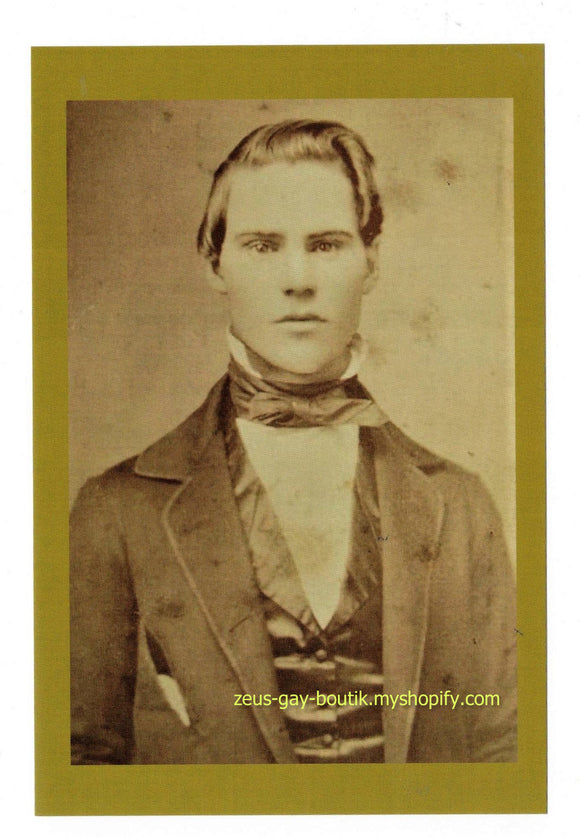 POSTCARD / Handsome serious young man / 19th century
