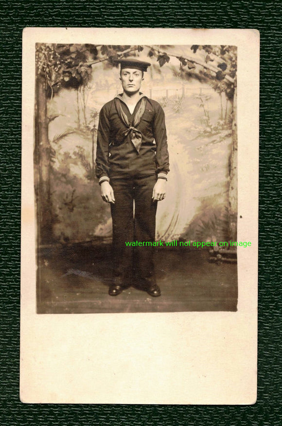 VINTAGE POSTCARD (Real Photo Postcard) / Standing Sailor, 1910s