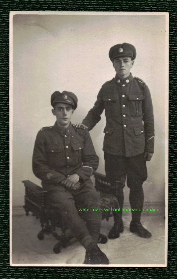 VINTAGE POSTCARD (Real Photo Postcard) / Two British military men