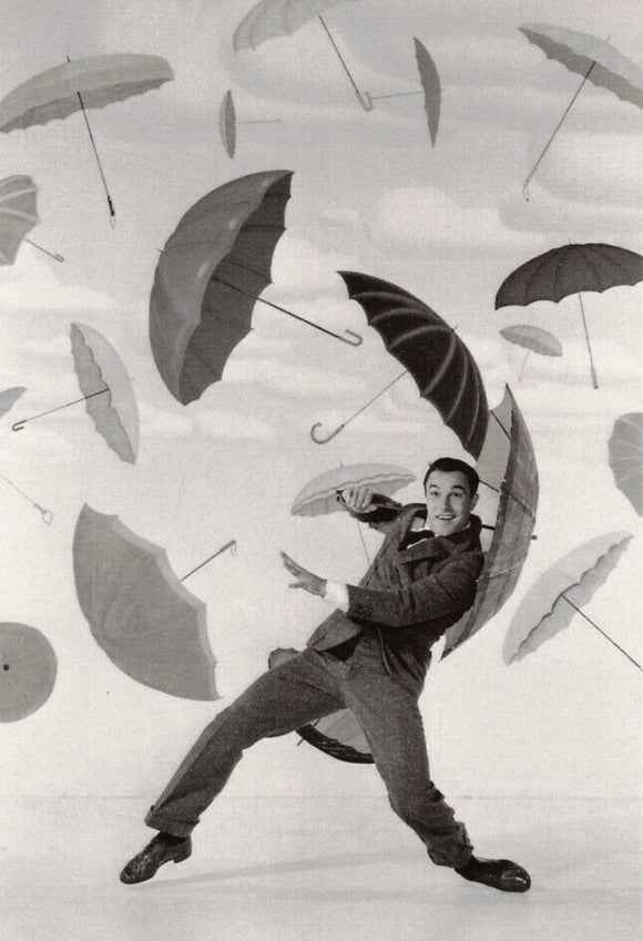 POSTCARD / Gene Kelly / Singing in the rain / Umbrellas