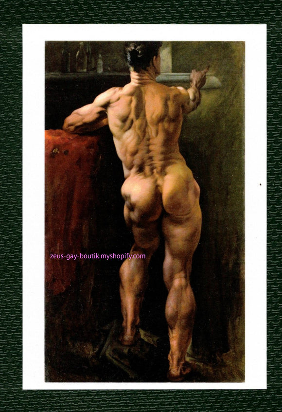 POSTCARD / ETTY, William / Male nude study, 1840