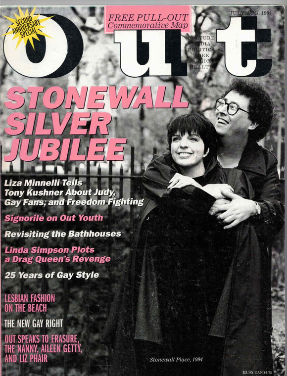 OUT Magazine / 1994 / July - August / Liza Minnelli / Tony Kushner / Stonewall