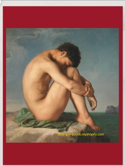 POSTCARD / FLANDRIN, Hippolyte / Jeune homme assis au bord de la mer, 1836
