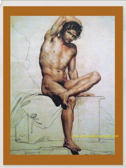 POSTCARD / WICAR, Jean-Baptiste / Seated man, 1824 (A)