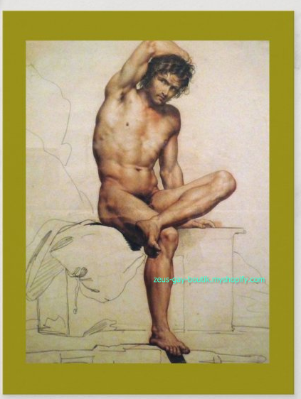 POSTCARD / WICAR, Jean-Baptiste / Seated man, 1824 (B)