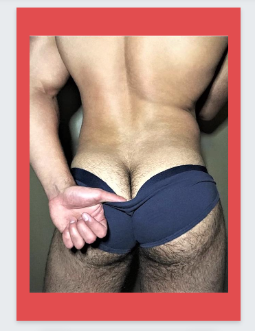 GREETING CARD / Nude man buttocks in underwear
