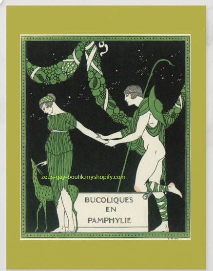 POSTCARD / BARBIER, Georges / Songs of Bilitis, 1922