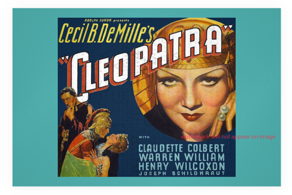 POSTCARD / Cleopatra, 1934 / Cecil B DeMille / Claudette Colbert / Poster