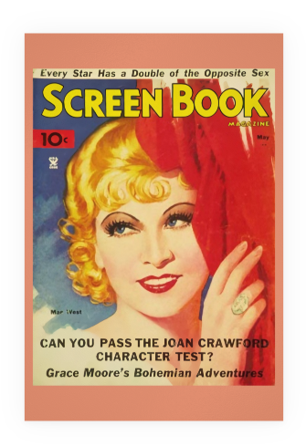 POSTCARD / Mae West / Screen Book cover / 1935