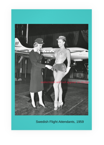 POSTCARD / Swedish Flight Attendants, 1959