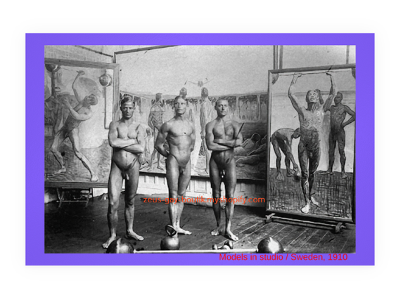 POSTCARD / JANSSON, Eugen Fredrick / Models in studio, 1910