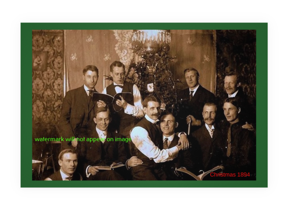 POSTCARD / Group of men / Christmas 1894