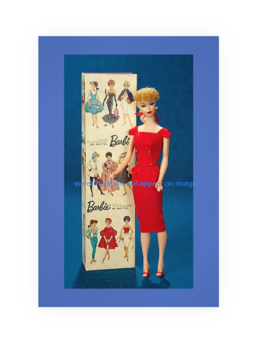 POSTCARD / Barbie vintage in red dress