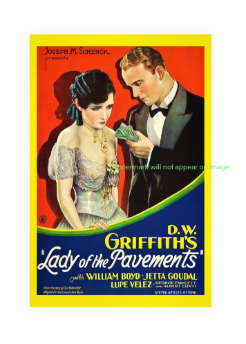 POSTCARD / LADY OF THE PAVEMENTS, 1929 / D.W. Griffith / Lupe Velez / William Boyd
