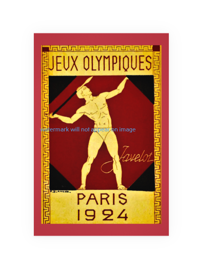 POSTCARD / Paris Jeux Olympiques / Javelot, 1924 / Emmanuel Blanche