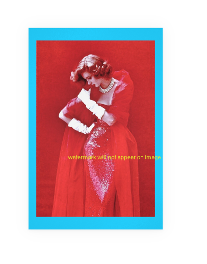 POSTCARD / GREENE, Milton H. GREENE / Suzy Parker in Norman Norell dress, 1952