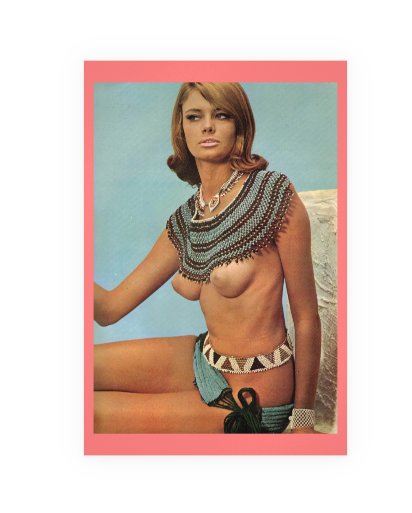 POSTCARD / Pin-up / Rachel nude with beads, 1962