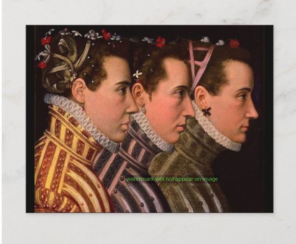 POSTCARD / De HEER, Lucas / Triple profile portrait, 1570