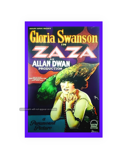 POSTCARD / ZAZA, 1923 / Allan Dwan / Gloria Swanson