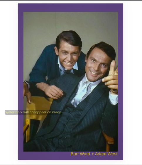 POSTCARD / BATMAN / Adam West + Burt Ward smiling, 1966