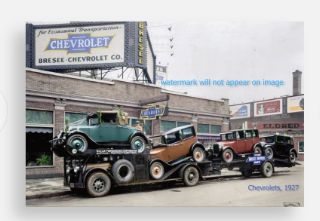 POSTCARD / Chevrolets, 1927