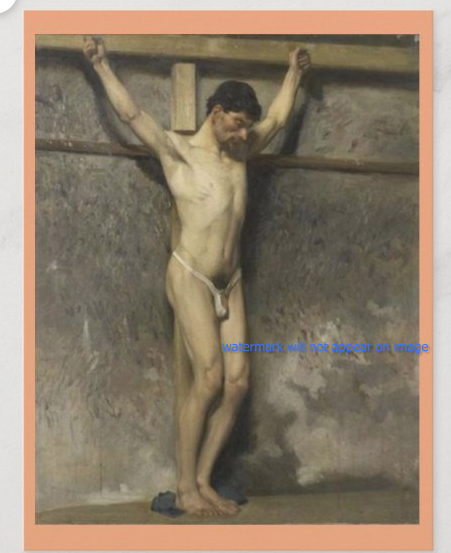 POSTCARD / HENNER, Jean-Jacques / Christ on cross, 19th century