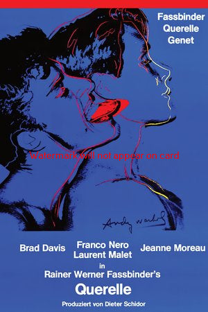 POSTCARD / QUERELLE, 1982 / Fassbinder / Andy Warhol (blue)