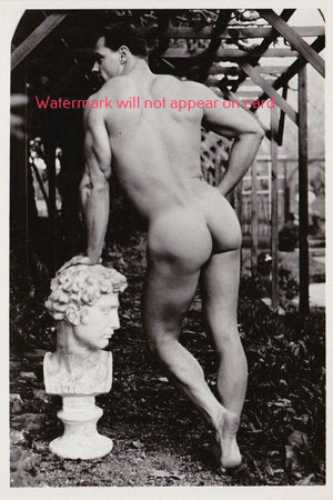 POSTCARD / George O'Mara nude + bust, 1960s / Chuck Renslow