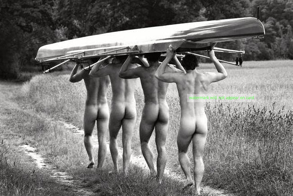 POSTCARD / Four nude rowers (Copy) (Copy)