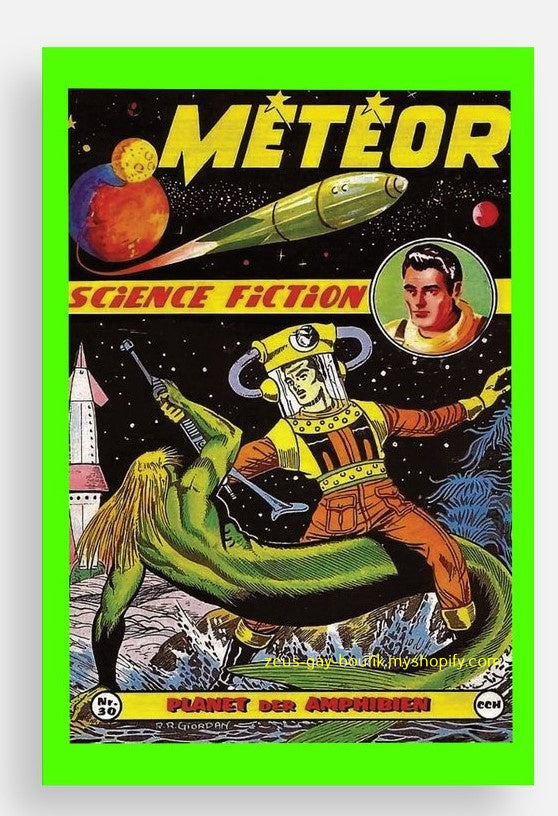 POSTCARD / Pulp Fiction / Meteor Science Fiction, 1955