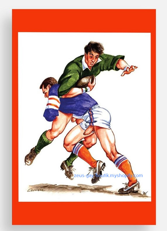 POSTCARD / CERVONE / Rugby Tackle / 1996