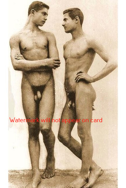 POSTCARD / VON GLOEDEN / Two nude young men, 1895