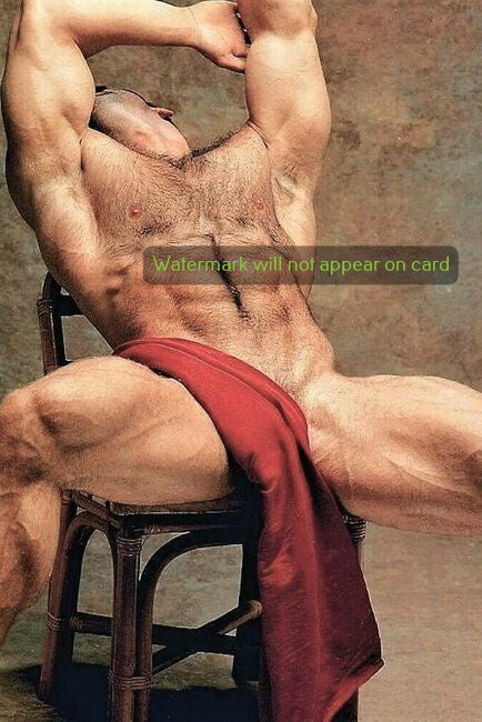 POSTCARD / Carl Hardwick nude on chair