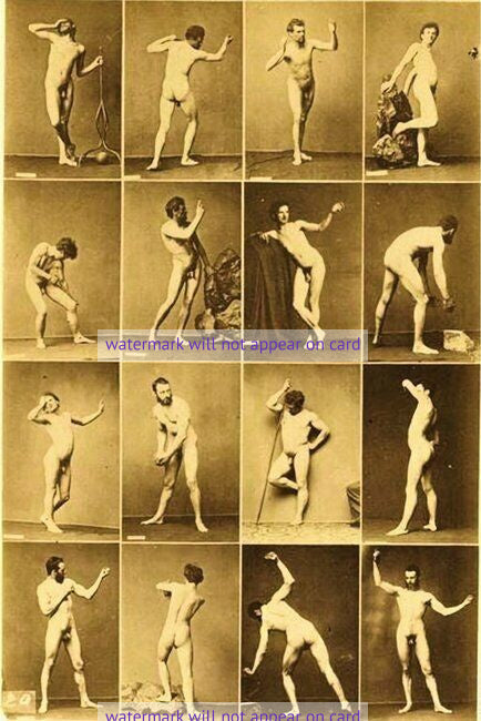 POSTCARD / Views of nude male models, 1875 / Jean Louis IGOUT