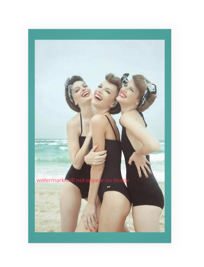 POSTCARD / Three women in black swimsuits