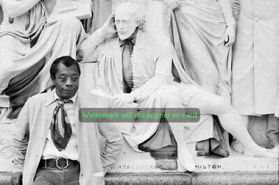 POSTCARD / James Baldwin + William Shakespeare monument / Allan Warren