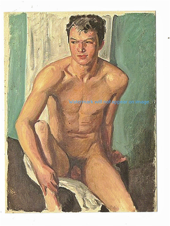 POSTCARD / COX, Allyn / Seated Male Nude, 1940