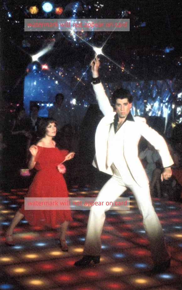 NOTE CARD / Saturday Night Fever / John Travolta + Karen Lynn Gorney, 1977