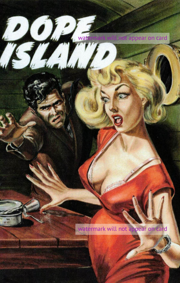 POSTCARD / Pulp Fiction / Dope Island, 1947