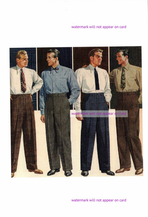 POSTCARD / 1940s Men Fashion
