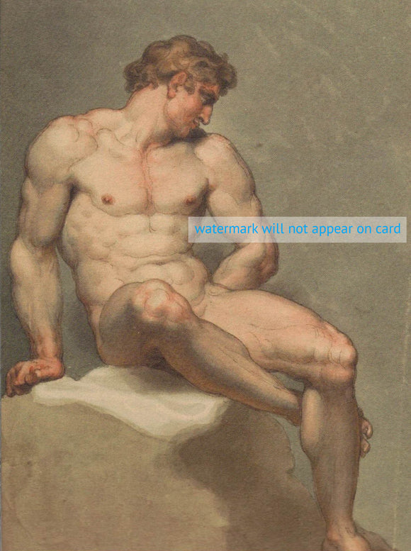 POSTCARD / BURNEY Edward / Seated nude, 1790