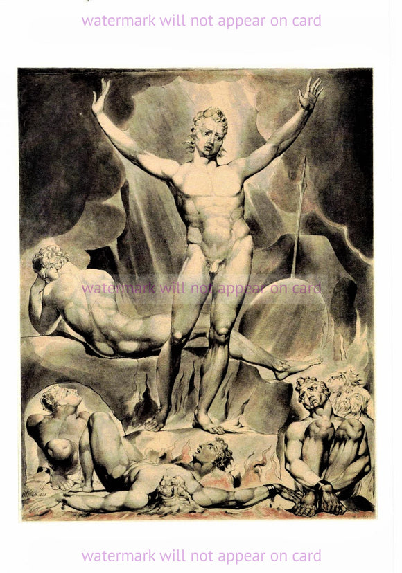 POSTCARD / BLAKE / Satan arousing the rebel angels, 1808