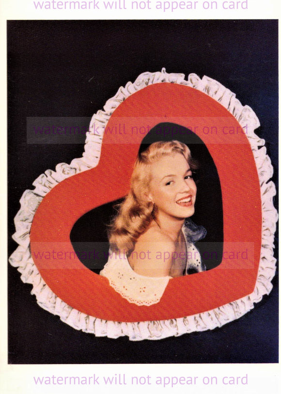 POSTCARD / Marilyn Monroe in heart, 1947 / Bruno of Hollywood
