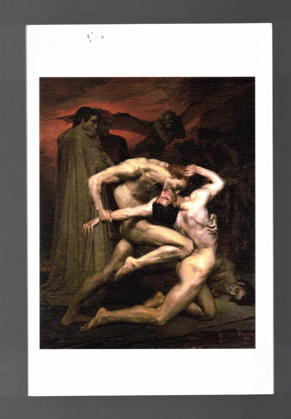 NOTE CARD / BOUGUEREAU, William / Dante + Virgil in Hell, 1850