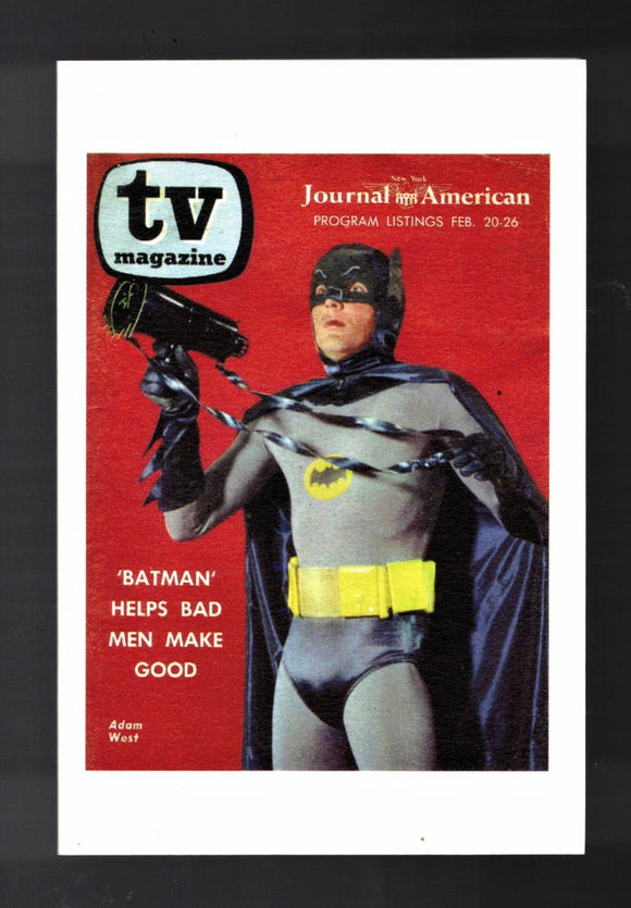 NOTE CARD / Batman TV Magazine Cover / Adam West, 1966